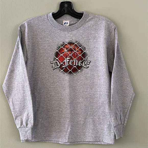 ProSpirit 3-D D-Fence Basketball Graphic Long Sleeve T Shirt Grey Boys Med 8 NWT - Picture 4 of 7